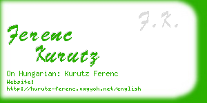 ferenc kurutz business card